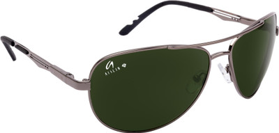 AISLIN Aviator, Wrap-around Sunglasses(For Men, Green)