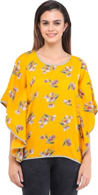 adyuth Casual 3/4 Sleeve Printed Women Yellow Top