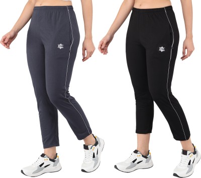 eCools Solid Women Grey, Black Track Pants