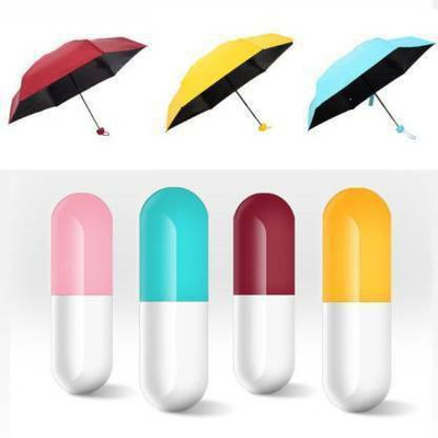 ATHIZ GROUP Ultra Mini UV Coated 4-Fold Travel Capsule, 100 cm Umbrella(Multicolor)