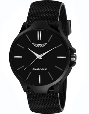 ANALOGUE Midnight Black Dial & Silicon Mesh Strap with Water Resistant &...