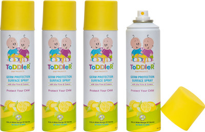 TODDLER BABY PRODUCTS Germ Protection Surface Spray With Aloe Vera and Lemon (Pack of 4 - 250 ml each)(1000 ml)