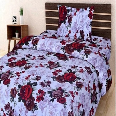 JUST MURLIDHAR 180 TC Cotton Single Floral Flat Bedsheet(Pack of 1, Multicolor)