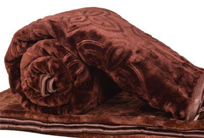 Goyal's Floral Double Mink Blanket for  Heavy Winter(Polyester, Chocolate Brown)