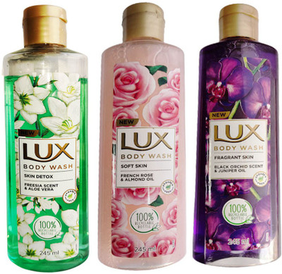 LUX Skin Detox + Soft Skin + Fragrant Skin Body Wash 3X245ml(3 x 245 ml)