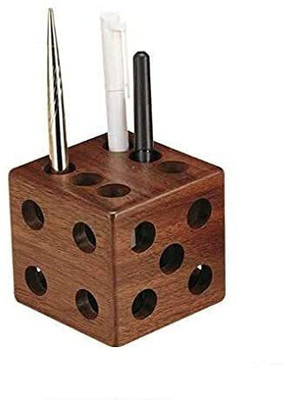 Voody 0 Compartments Wooden Pen Stand(Brown)