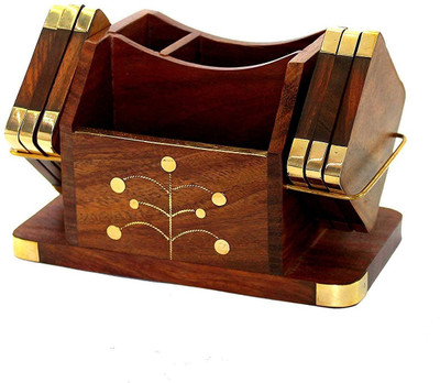 Voody 0 Compartments Wooden Pen Holder(Brown)