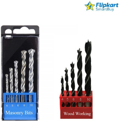 Flipkart SmartBuy Masnory Drill bit set and Wood drill Bit Set for Drill machine Masnory Drill bit set and Wood drill Bit Set for Drill machine