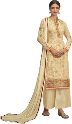 VUBA Georgette Floral Print Kurta & Palazzo Material