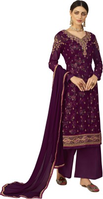 VUBA Georgette Embroidered Kurta & Palazzo Material