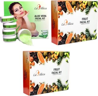 La Belleza Combo Facial Kit of 1 Aloe Vera For A Healty Nourishment And 2 Fruits For Blemish Free Fairer Complexion, Pack of 3(3 x 500 g)