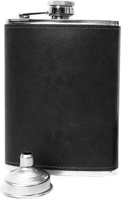 Protos Latest Hip Flask Leak Proof And Best Quality Heavy Stainless Steel 1209 Black Color ( 236 ml ) Hip Flask With 1 Funnel For Storage Pocket Size Hip Flask Stainless Steel Hip Flask(236 ml)