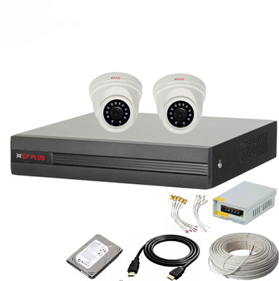 CP PLUS 4 Channal HD DVR 1080p 1Pcs,Indoor Camera 2.4 MP 2Pcs,500 GB Hard Disk,Full combo set Security Camera(500 GB, 4 Channel)