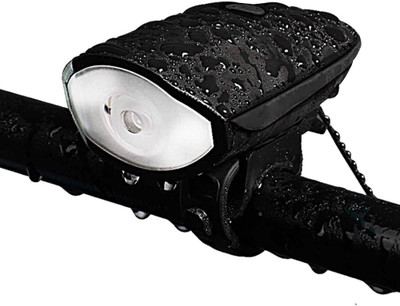 FABSPORTS USB Rechargeable, Waterproof Cycle Bright LED Headlight / Front Light with Horn LED Front Light(Black)