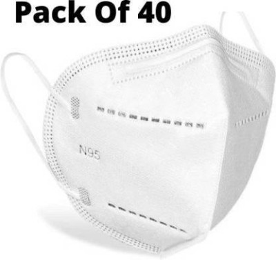 DALUCI N95 / KN95 FFP2 5-Layer Reusable, Anti - Pollution , Anti - Virus Breathable Respirator mask Reusable, Washable(White, Free Size, Pack of 40)