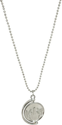 ruby collection Unisex Silver Plated One Rupees Coin/Sikka Locket Pendant Necklace With Chain Silver Metal Pendant Set
