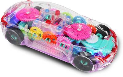 Miss &amp; Chief Transparent Concept car 3D Super Car Toy, Car Toy for Kids with 360 Degree Rotation, Gear Simulation Mechanical Car, Sound &amp; Light Toys for Kids Boys &amp; Girls (Multicolor)  (Multicolor)