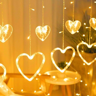 Infiprises 138 LEDs 3 m Gold Steady Heart Rice Lights(Pack of 1)