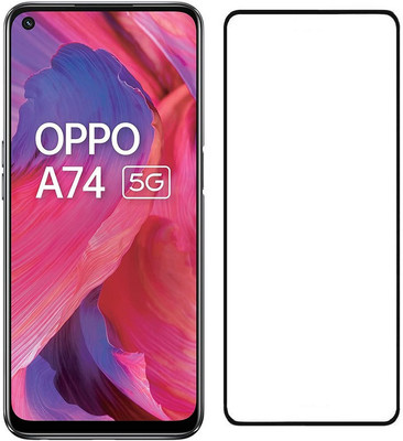 Express Buy Edge To Edge Tempered Glass for OPPO A74 5G | 11D Anti Scratch 9H Hardness Cover Friendly Anti Shatter Proof Full Edge Full Glue(Pack of 1)