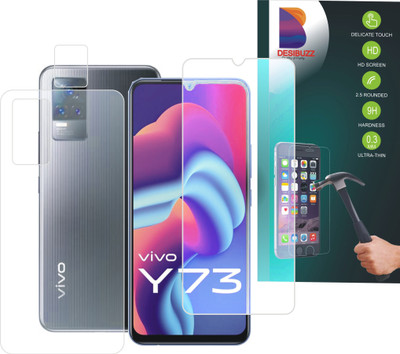 DESIBUZZ Front and Back Screen Guard for Vivo Y73, Camera Lens(Pack of 2)