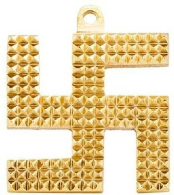 SHRI ASTHA VINAYAK Swastik Pyramids Decorative Showpiece  -  4 cm(Feather, Gold)