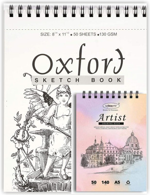 VARIETY A/4 & A/5 SKETCH BOOK PACK OF 2 Sketch Pad(50 Sheets, Pack of 2)