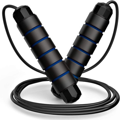 FirstFit Screw-Free Design Skipping Rope Fitness PVC Jump Rope (3 Mtr) Freestyle Skipping Rope(Blue, Length: 300 cm)