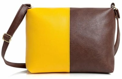 Unique Creation Brown, Yellow Sling Bag Women Sling Bag