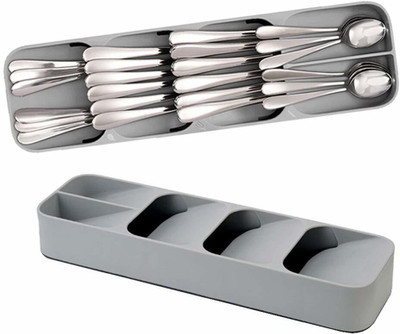 Pegrim Empty Cutlery Box Drawer Case(Grey  Holds 24 Pieces)