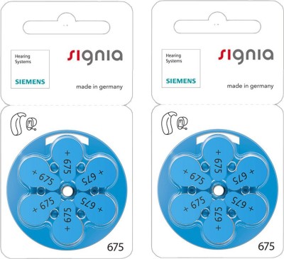Signia P675 Hearing Aid Batteries 1.45V 2 patta (12 battery) Stethoscope Case(Silver)