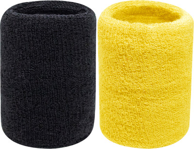 Neska Moda Unisex Wrist Support/Wrist Band-Free Size Wrist Support(Black, Yellow)