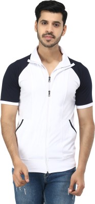 Black Collection Colorblock Men Polo Neck Dark Blue, White T-Shirt