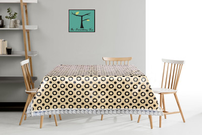 The Furnishing Tree Printed 4 Seater Table Cover(Yellow, PVC)