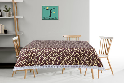 The Furnishing Tree Printed 6 Seater Table Cover(Brown, PVC)