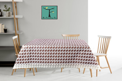 The Furnishing Tree Printed 4 Seater Table Cover(Brown, PVC)