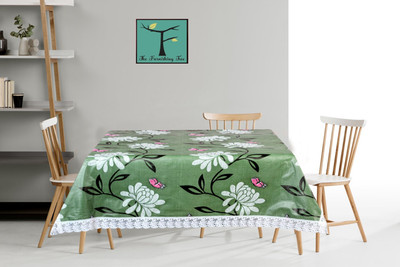 The Furnishing Tree Printed 8 Seater Table Cover(Green, PVC)