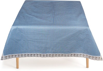 The Furnishing Tree Checkered 4 Seater Table Cover(Blue, PVC)