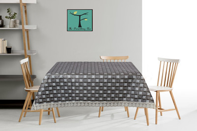 The Furnishing Tree Printed 8 Seater Table Cover(Grey, PVC)