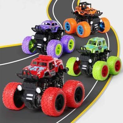 TITIRANGI 4pc 4WD Mini Monster Trucks Friction Powered Cars for