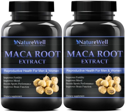 Naturewell Maca Root Capsules Enriched with Maca Root Extract for Men (Pack Of 2) Premium(2 x 60 No)