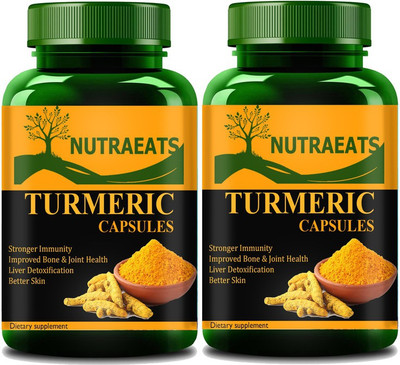 NutraEats Premium TURMERIC CURCUMIN Capsules (Pack Of 2) Pro(2 x 60 No)
