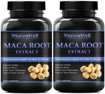Naturewell Maca Root Capsules Enriched with Maca Root Extract for Men (Pack Of 2)(2 x 60 No)