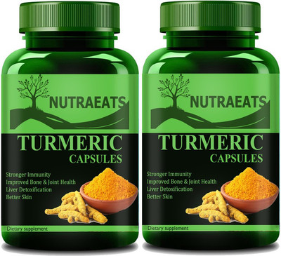 NutraEats Advanced Turmeric Curcumin Capsules Supplement Anti-Inflammatory (Pack Of 2) Pro(2 x 60 No)