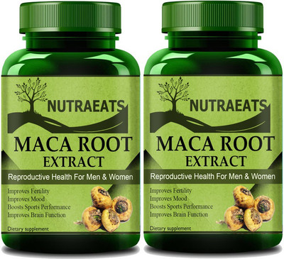 NutraEats Ultra Maca Root Extract Capsules for Reproductive Health (Pack Of 2) Pro(2 x 60 No)