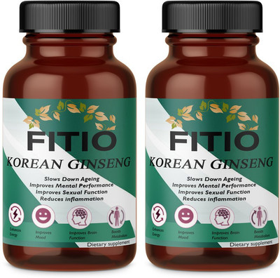 FITIO Nutrition Korean Ginseng Extract (Pack Of 2) Ultra(2 x 60 Capsules)