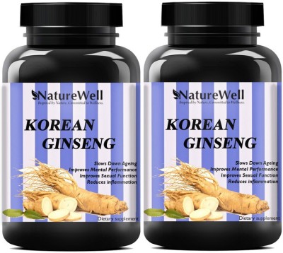 Naturewell Korean Red Ginseng 1000mg (Pack Of 2) Premium(2 x 60 No)