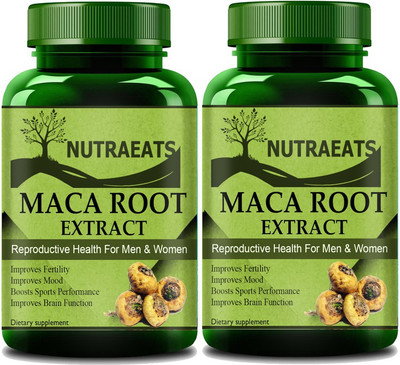 NutraEats Advanced Maca Root Extract Capsules for Reproductive Health (Pack Of 2) Pro(2 x 60 No)