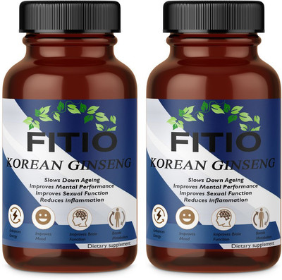 FITIO Korean Red Ginseng 1000mg (Pack Of 2) Pro(2 x 60 No)