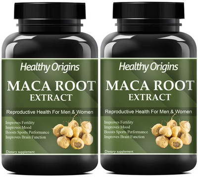 Healthy Origins Maca Root Extract Capsules for Reproductive Health (Pack Of 2) Pro(2 x 60 No)