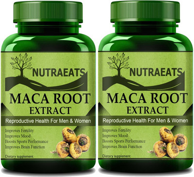 NutraEats Premium Maca Root Extract Capsules for Reproductive Health (Pack Of 2) Pro(2 x 60 No)
